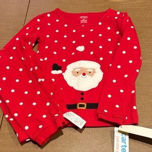 Carter's Festive Red Polka Dot Santa Pajamas NWT